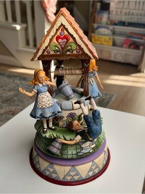 Wonderful Jim Shore 'Head Over Heels' Jack & Jill Revolving Music Box Small Flaw
